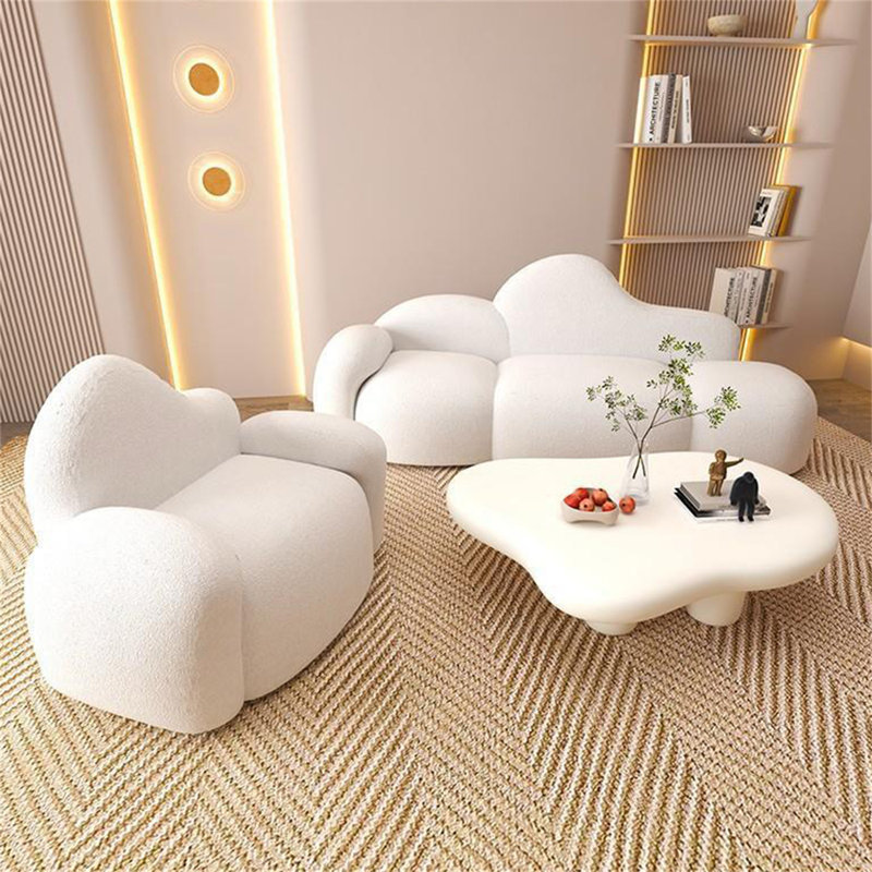 Orren Ellis Leisure Cloud Sofa Comfortable Cushioned Single Seat Curved Sofa Lounge Chair Lazy Sofa Minimalist Single Sofa Living Room Office Apartment Wayfair